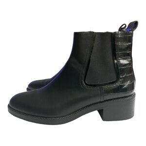 ZARA Block Heel Leather Croc Embossed Ankle Chelsea Boots, Black
US 7.5 EU 38